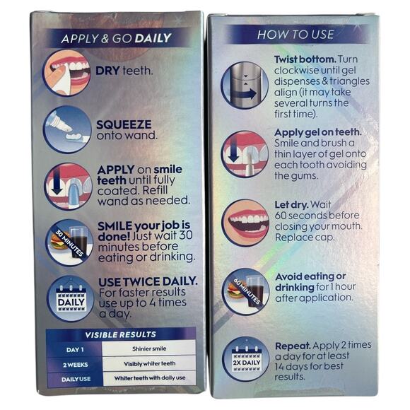 Lot 2 Crest 3D White Whitening Pen + Apply & Go Daily Whitening Serum - Picture 2 of 3